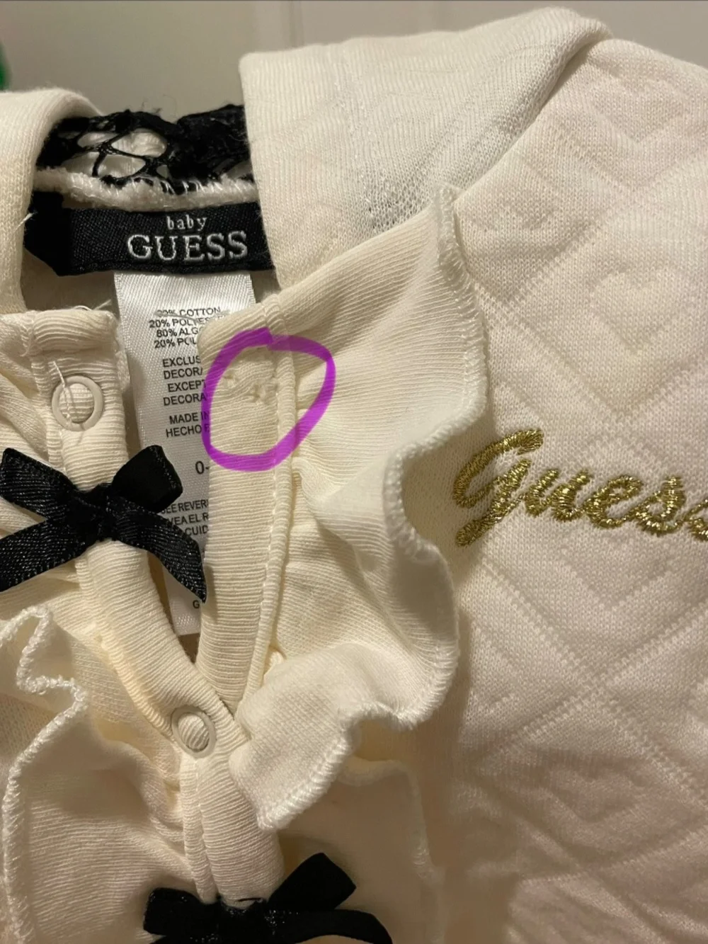 Guess cream colored onesie